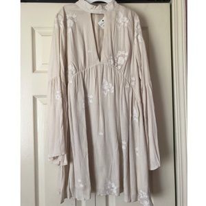 Boho Embroidered Cream Dress